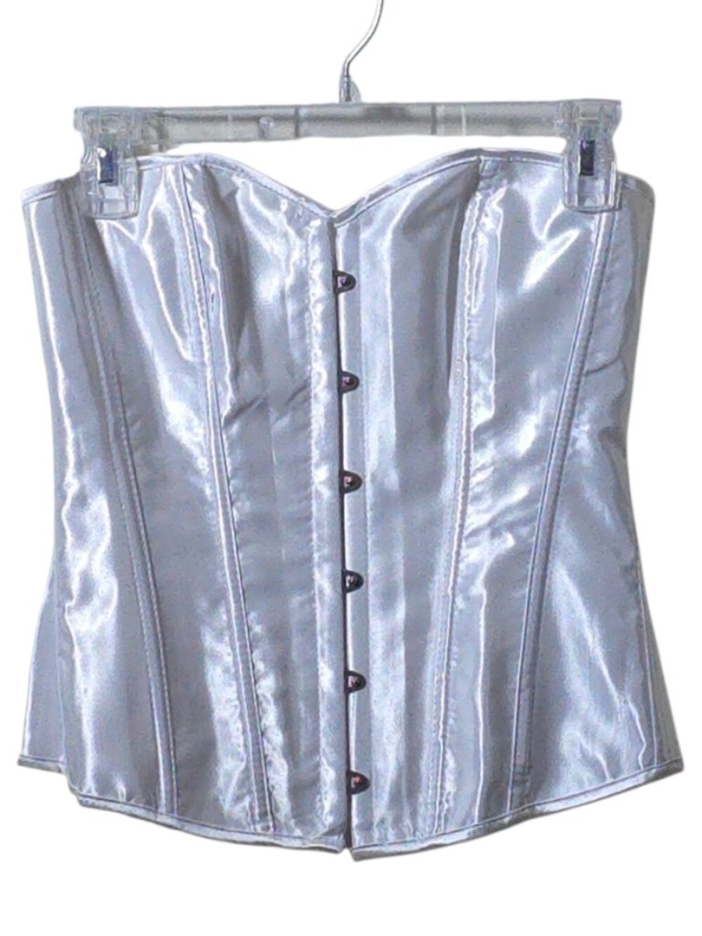 White Corset Top Large Bustier Lace Up Boned Y2K Festival Clubwear